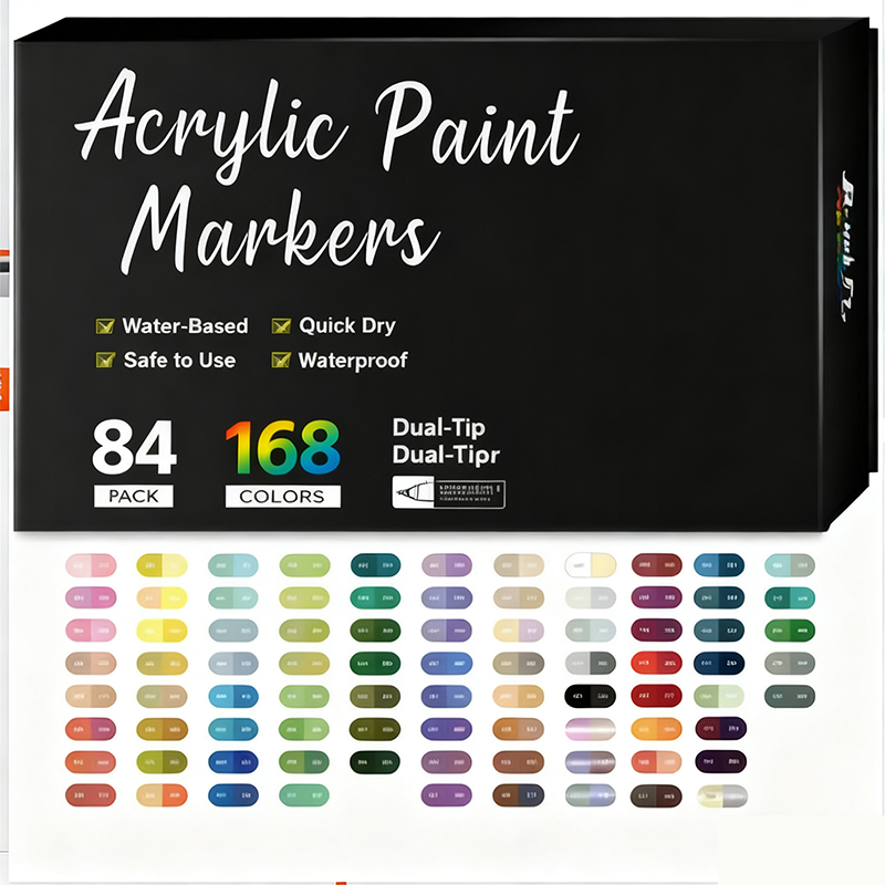 Dual Tip akrylmarkeringspennor med borste