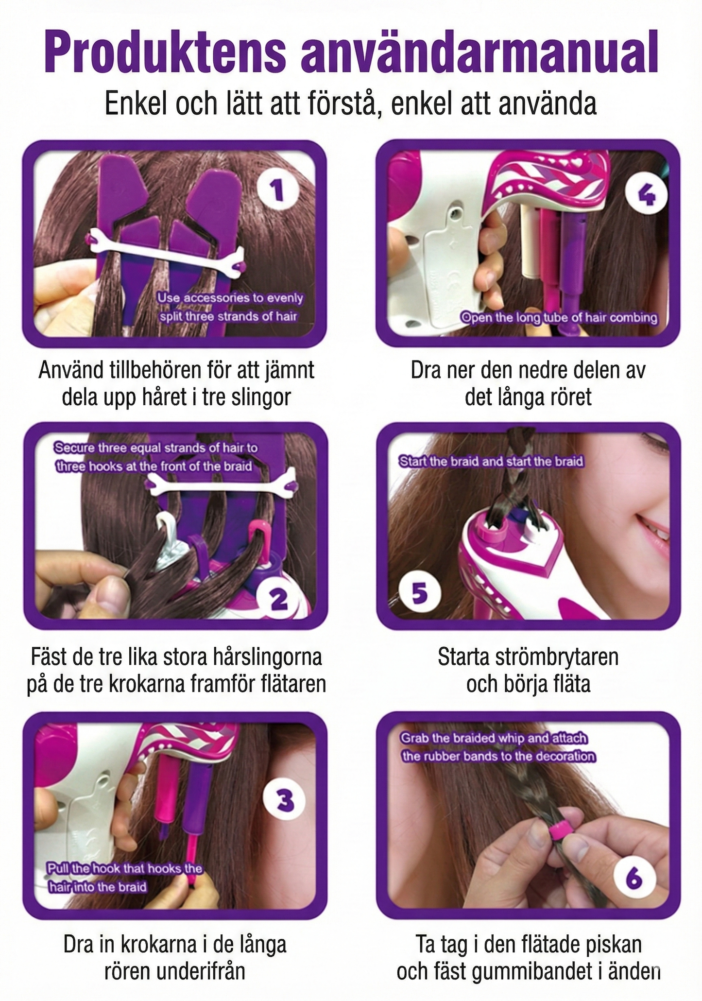 Automatisk Hårflätare – Skapa vackra flätor på sekunder