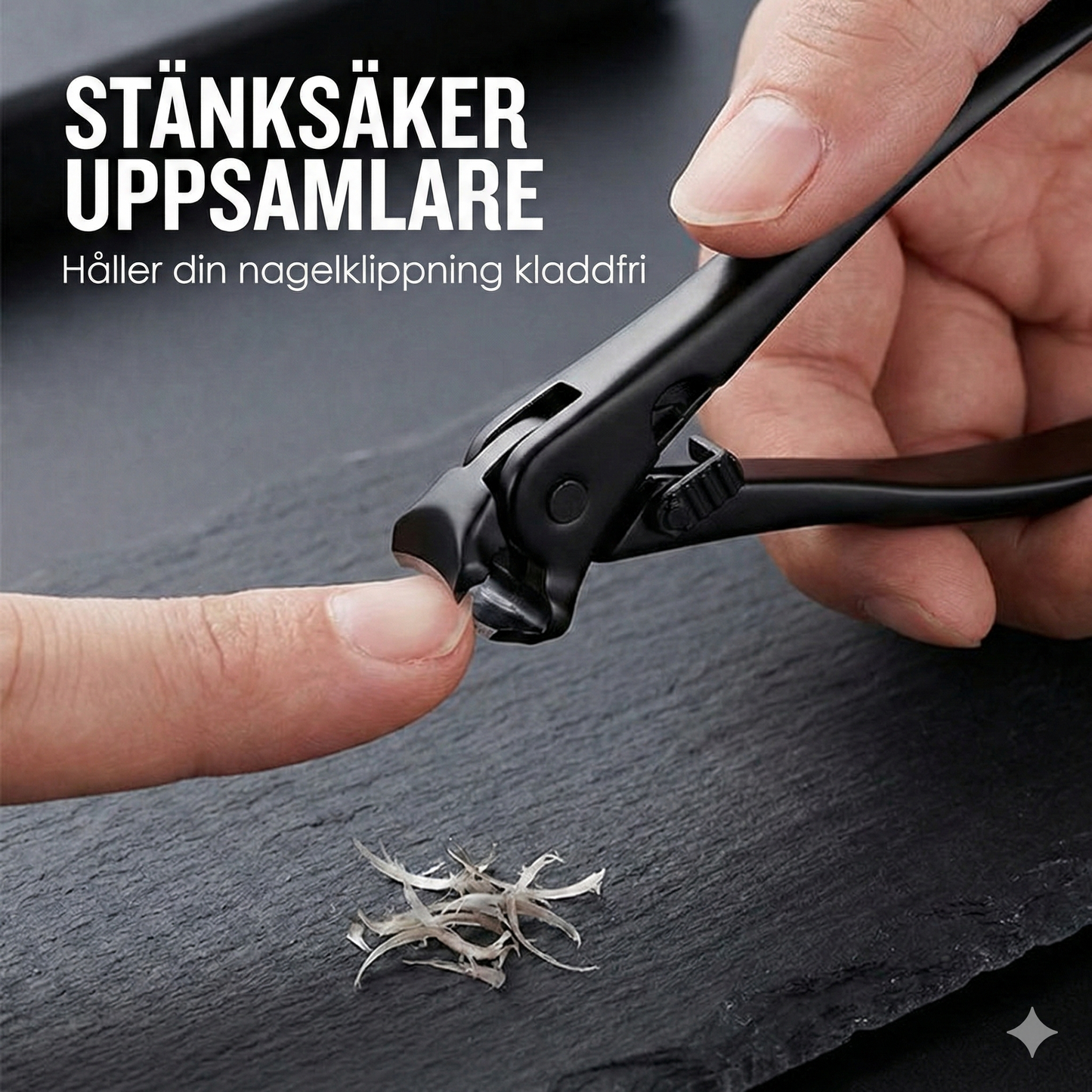 Ergonomisk Nagelklippare med Långt Handtag & Uppsamlare – Vinklat Huvud för Tjocka Tånaglar