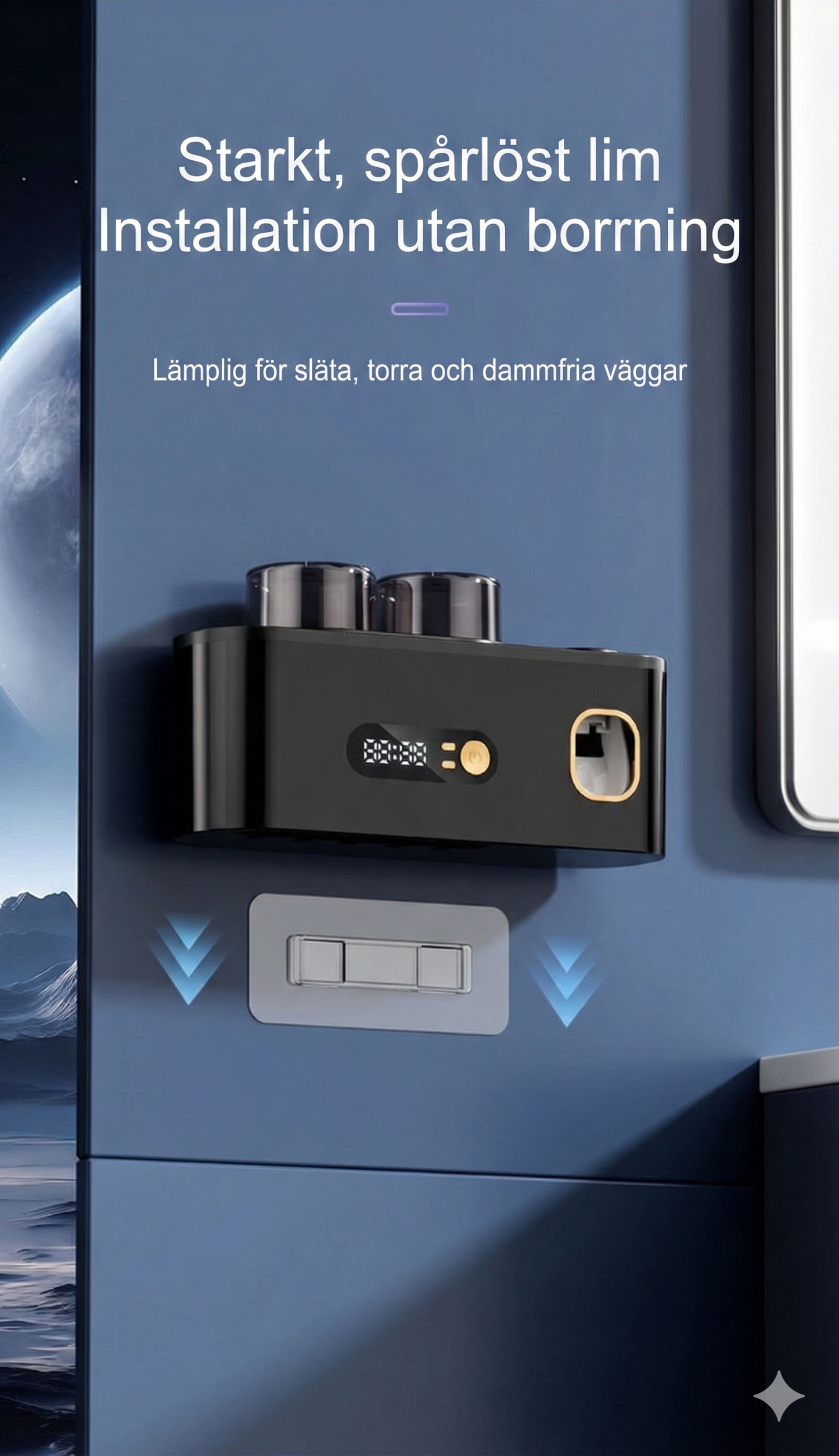 UV-Tandborsthållare & Tandkrämsdispenser – Väggmonterad Sterilisator