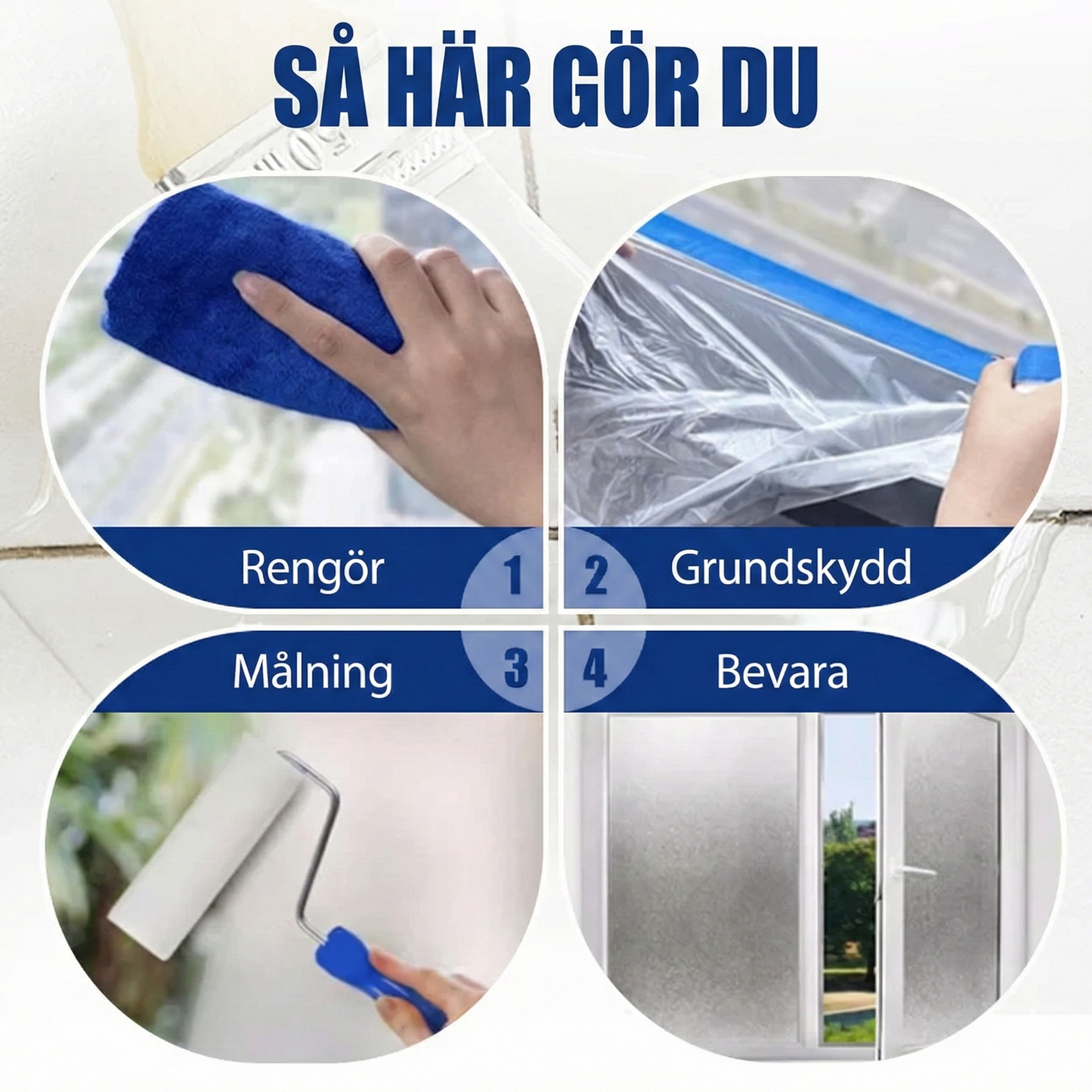 Vattenbaserad Färg för Frostat Glas – Skapa Insynsskydd på Fönster & Badrum – Matt Effekt (Inga Bubblor)