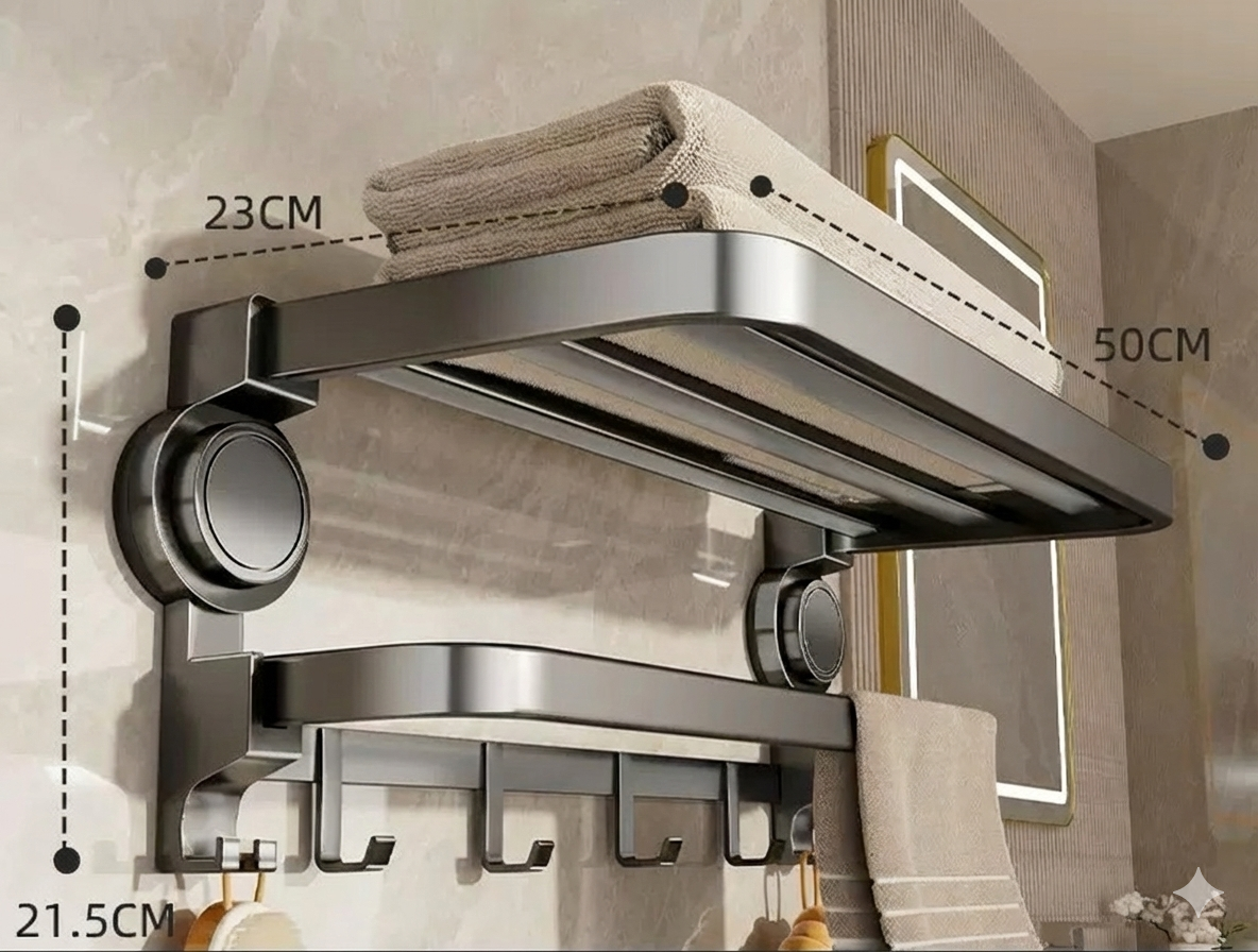 Uppgraderad Badrumshylla utan Borrning – Självhäftande Duschkorg (Extra Stark)