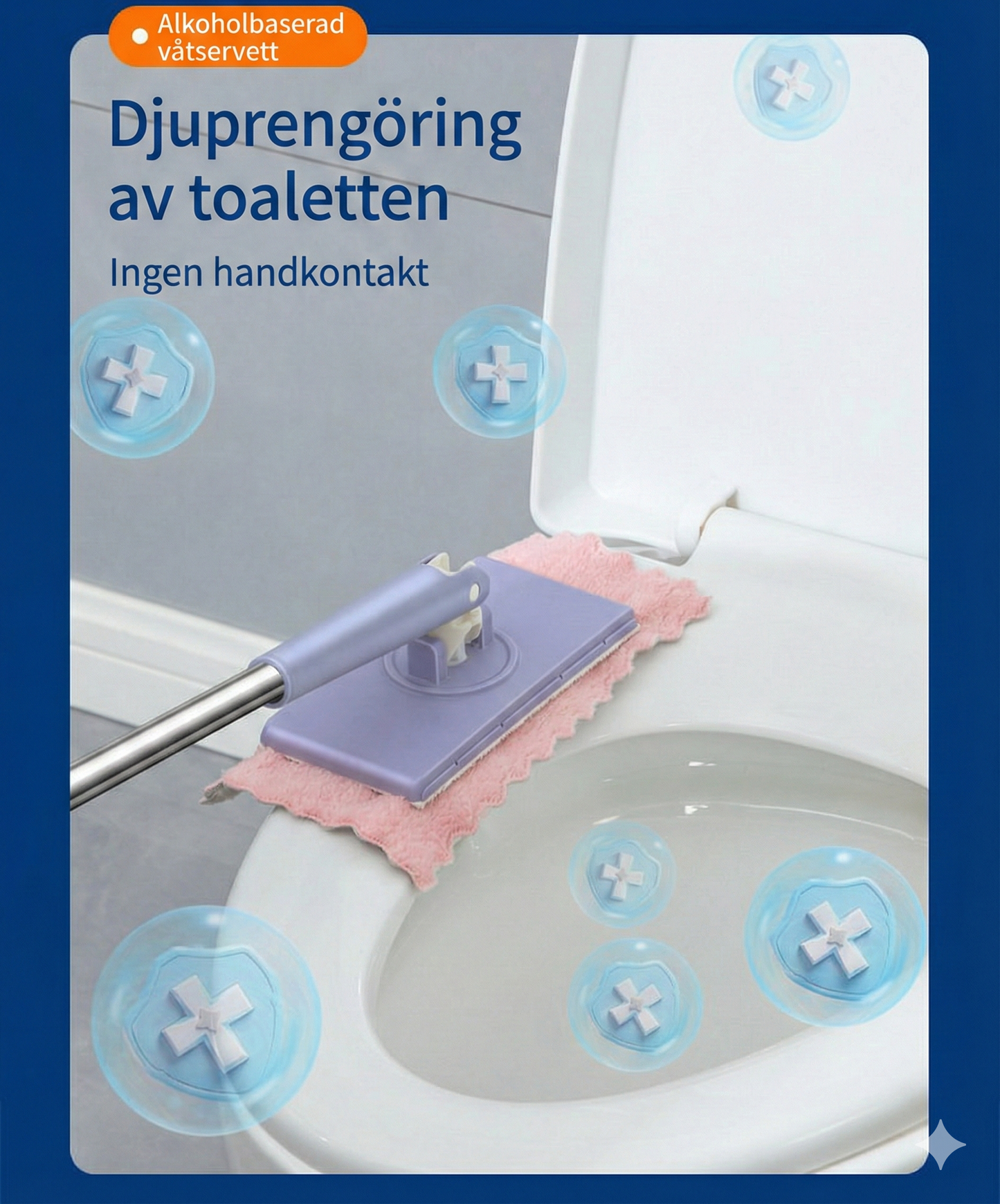 ClipMop™ Golvmopp med Klämfäste – Våt & Torr Städning – Slipp blöta händer (Hands-free)