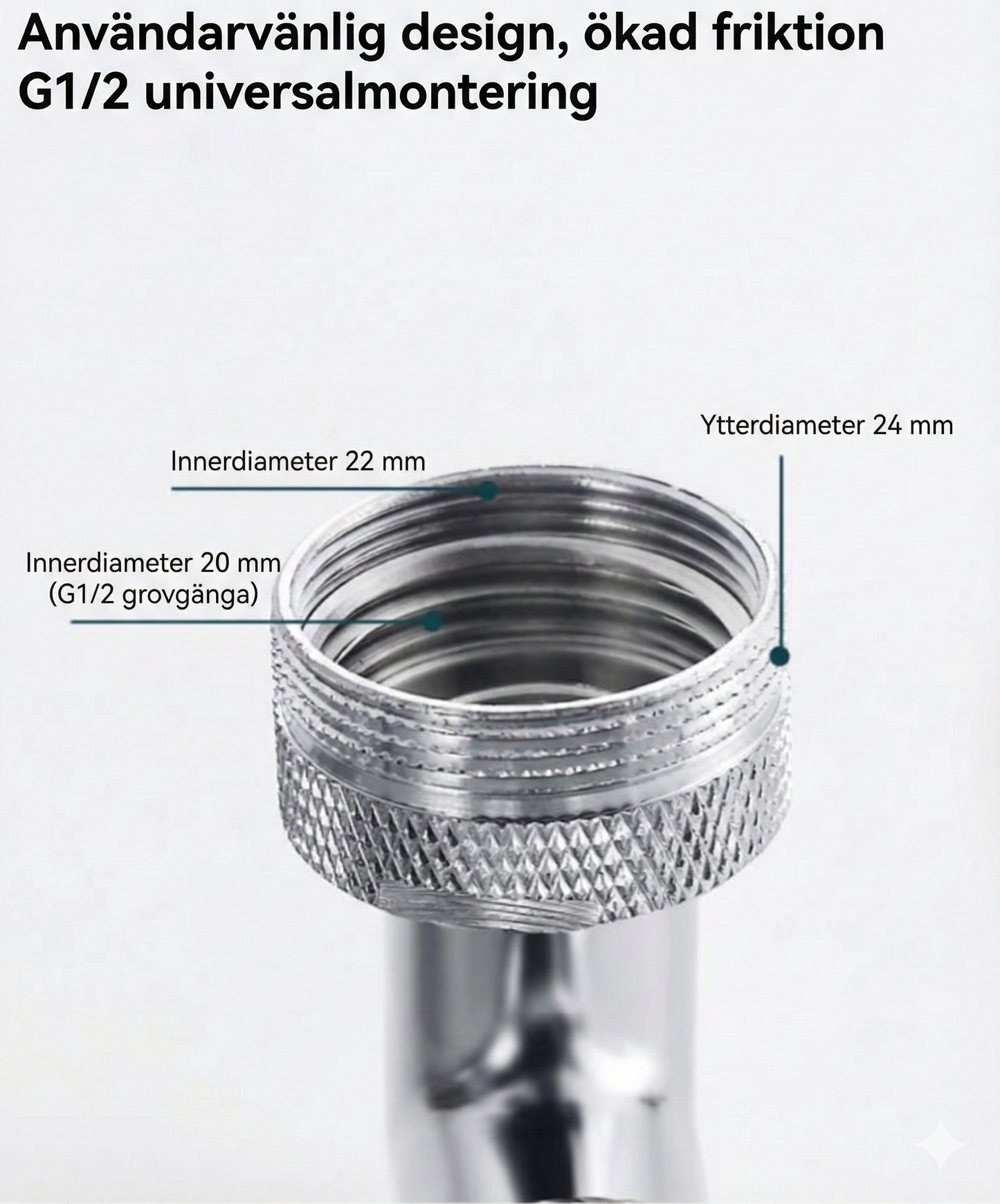 Premium Robotarm i Metall (Full Alloy) – 2 Vattenlägen & 1440° Rotation