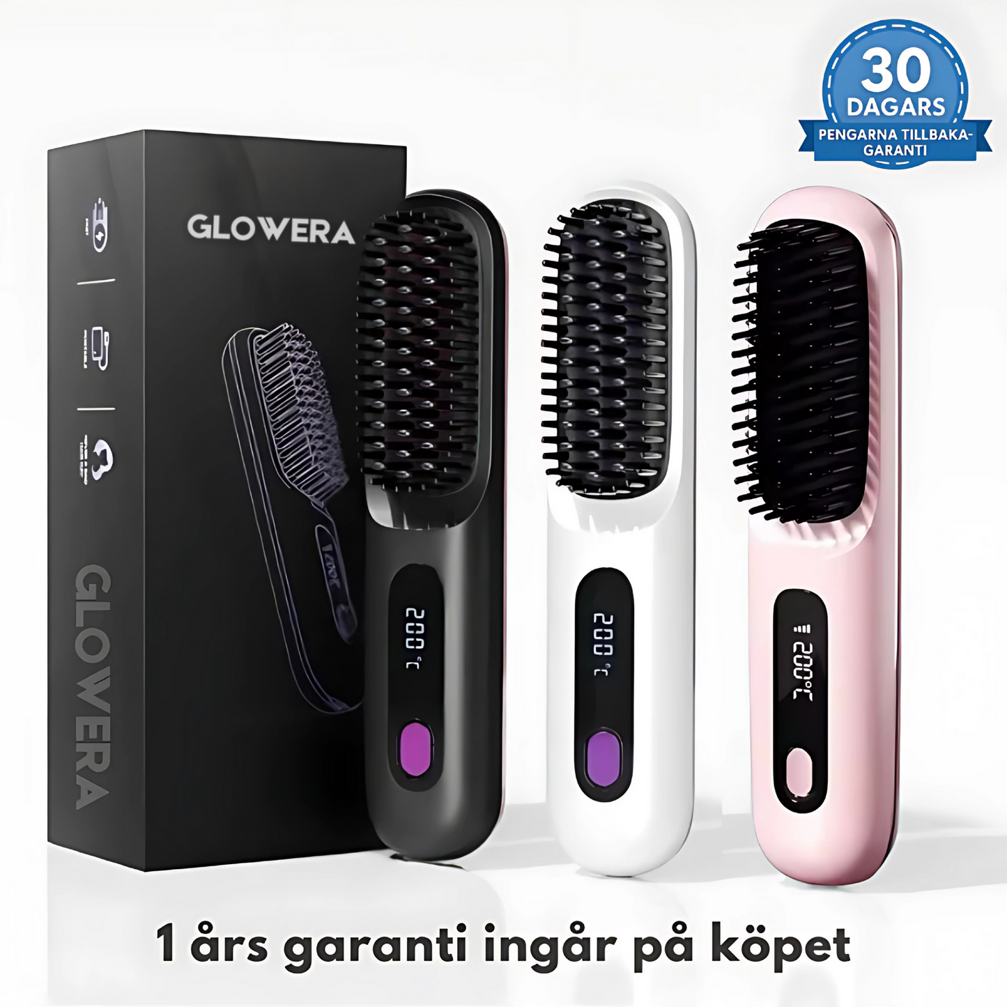 Bärbar stylingborste – lockar, torkar och plattar håret