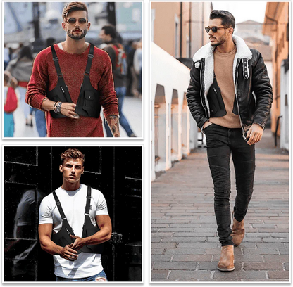 Tactical Vest Bag – Dubbelsidig Axelväska med Dragkedja – Justerbar Sele för Män & Kvinnor