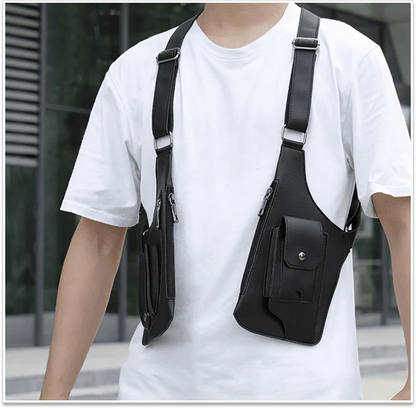 Tactical Vest Bag – Dubbelsidig Axelväska med Dragkedja – Justerbar Sele för Män & Kvinnor