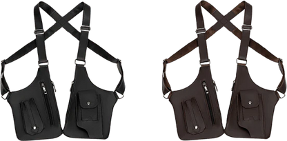 Tactical Vest Bag – Dubbelsidig Axelväska med Dragkedja – Justerbar Sele för Män & Kvinnor