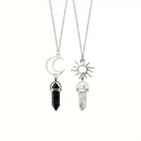 Sun & Moon Natural Stone Necklace(1 par)
