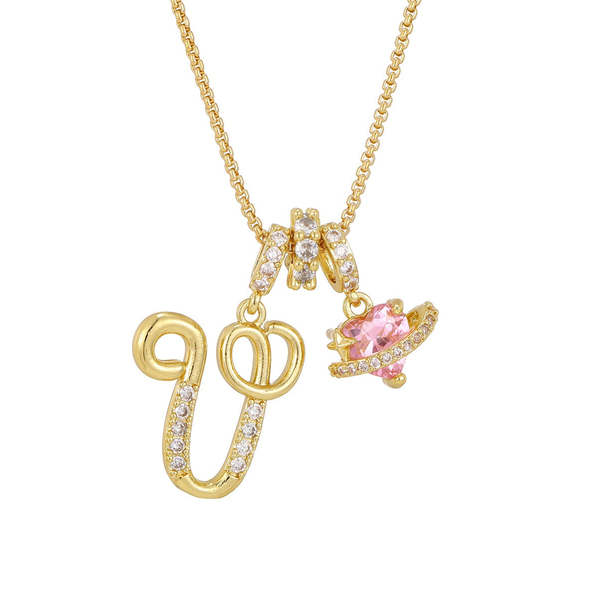 Personligt Halsband med Initial – Trelagers Kedja med Bokstav