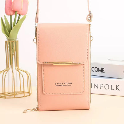 Trendig Axelremsväska för Mobil (Touchskärm) – Med Plats för Kort & Sedlar