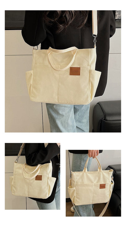 Stilren Shopper för Jobb & Vardag – Enfärgad Axelremsväska (Rymlig)