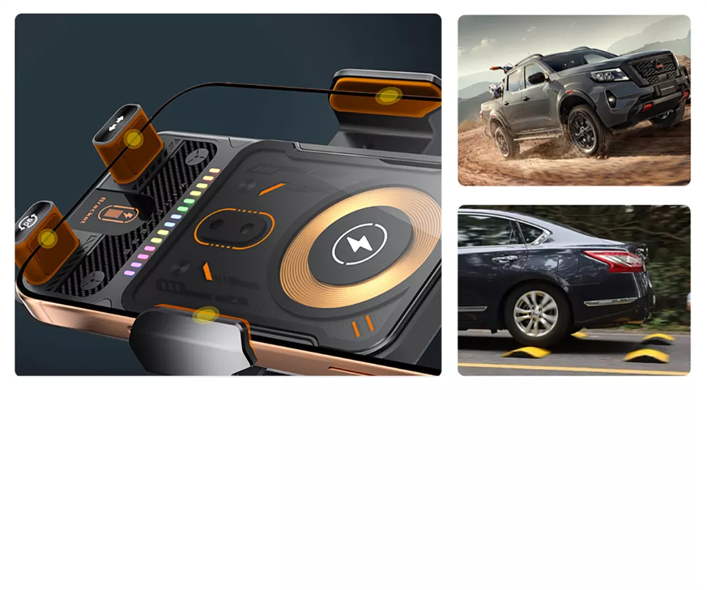 2-i-1 Trådlös Billaddare & Mobilhållare (15W Snabbladdning) – Automatisk Sensor med Infraröd Öppning