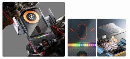 2-i-1 Trådlös Billaddare & Mobilhållare (15W Snabbladdning) – Automatisk Sensor med Infraröd Öppning