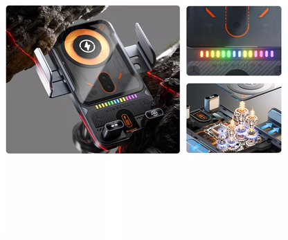 2-i-1 Trådlös Billaddare & Mobilhållare (15W Snabbladdning) – Automatisk Sensor med Infraröd Öppning