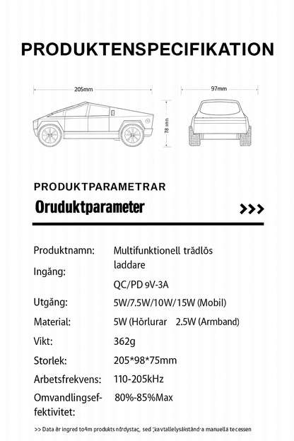 3-i-1 trådlös laddare – högteknologisk och snabb