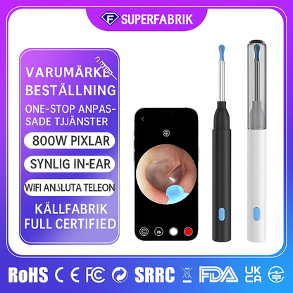 Öronpetare med LED-ljuskamera