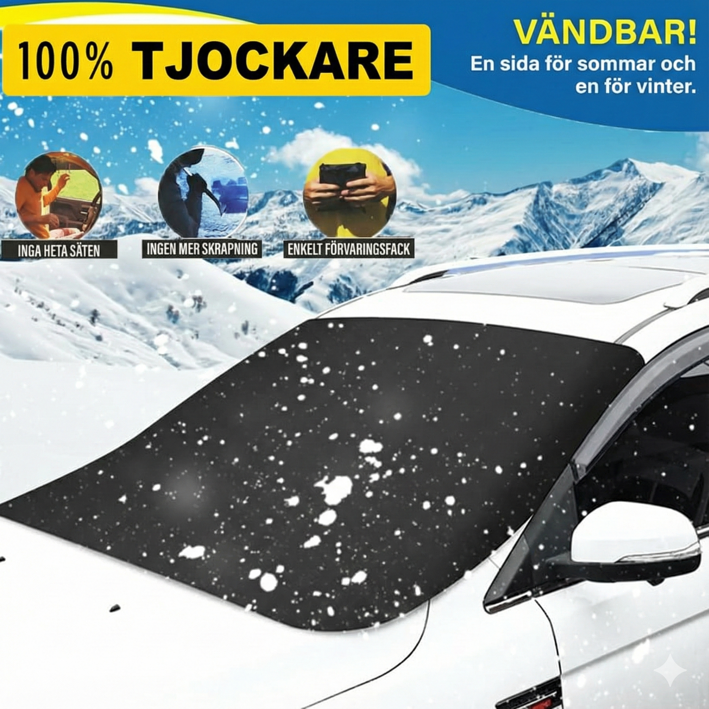 Magnetiskt Vindruteskydd för Bil – Slipp Skrapa Is & Snö