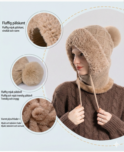 3-i-1 Vintermössa med halskrage och ansiktsmask