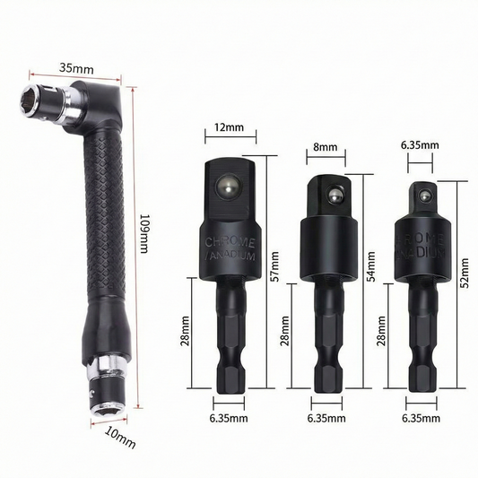 FlexiDrive 105° Vinkeladapter för Skruvdragare – Kompakt Vinkelväxel med Magnetisk Bitshållare