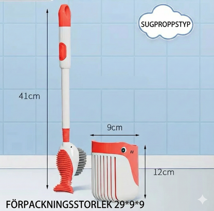 Valformad toalettborste med sprayfunktion