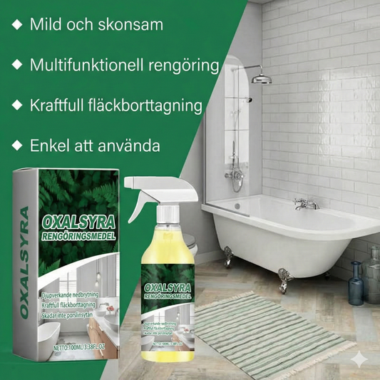 Kraftfull Fläckborttagare med Oxalsyra – Djuprengör Klinker, Badrum och Metall från Rost & Kalkavlagringar