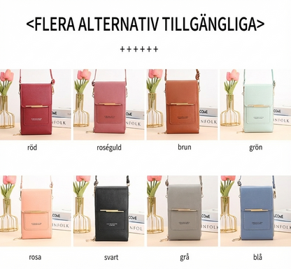 Trendig Axelremsväska för Mobil (Touchskärm) – Med Plats för Kort & Sedlar