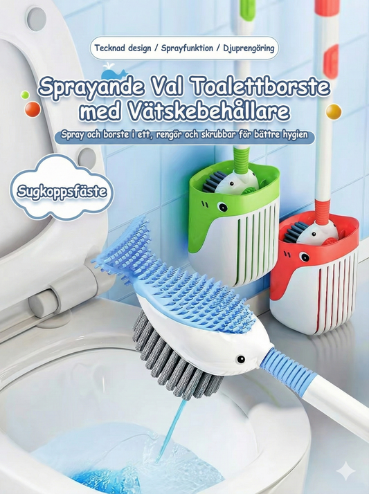 Valformad toalettborste med sprayfunktion