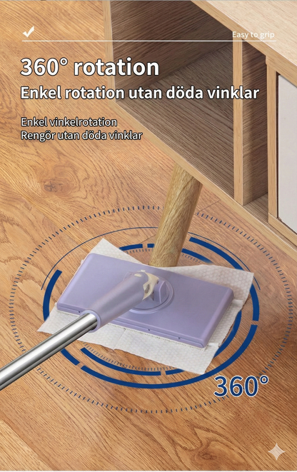 ClipMop™ Golvmopp med Klämfäste – Våt & Torr Städning – Slipp blöta händer (Hands-free)