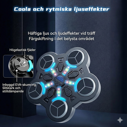 Smart Boxningsmaskin med Musik – Bluetooth & LED-ljus (Väggmonterad)