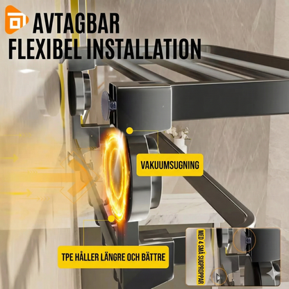 Uppgraderad Badrumshylla utan Borrning – Självhäftande Duschkorg (Extra Stark)