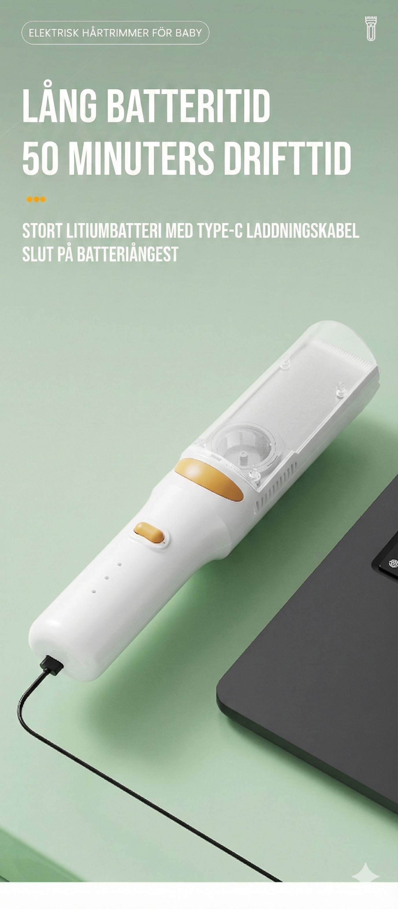 Hårklippare med vakuumfunktion – Suger upp håret automatiskt