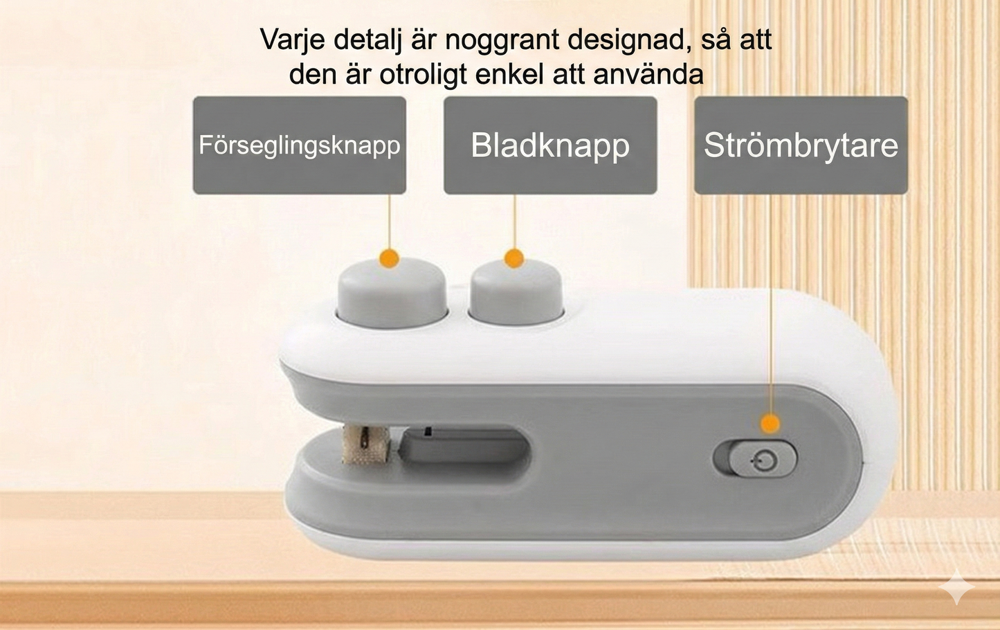 SealPro Mini Påsförslutare – Bärbar Förslutare för Matpåsar