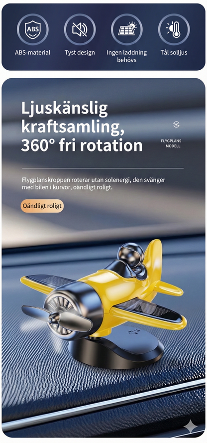 Roligt Solcellsflygplan för Bilen – Propellern snurrar i solen