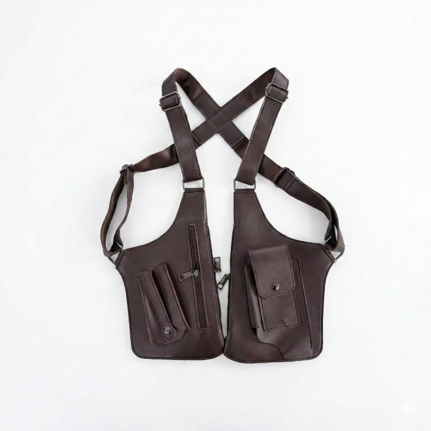 Tactical Vest Bag – Dubbelsidig Axelväska med Dragkedja – Justerbar Sele för Män & Kvinnor