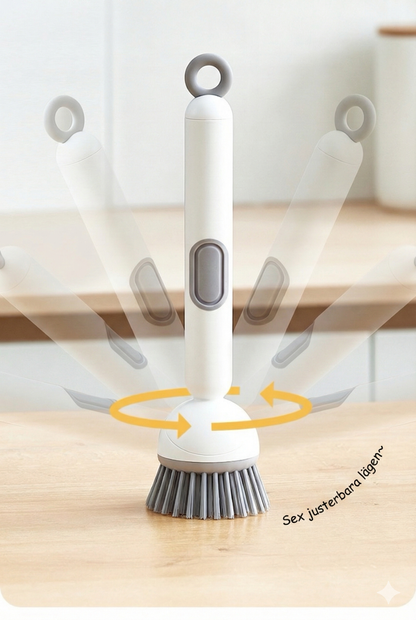 Diskborste med diskmedelsbehållare