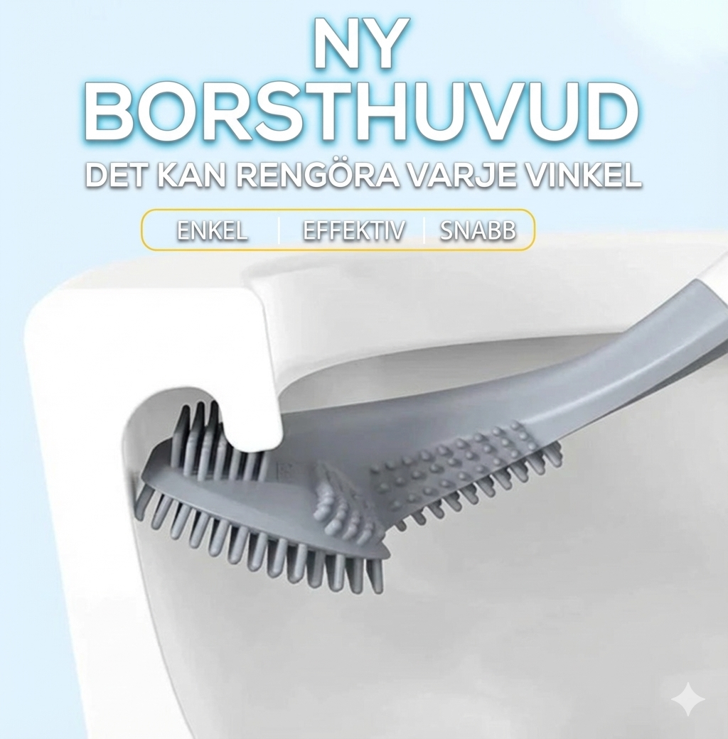 Toalettborste i Silikon – Golf-design & Flexibelt Huvud