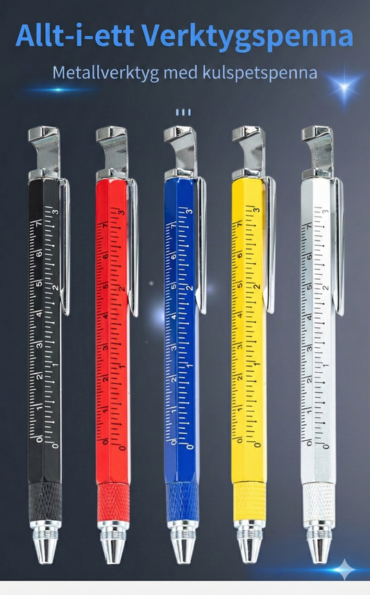 Multifunktionell 7-i-1 Verktygspenna – Den smarta multipennan