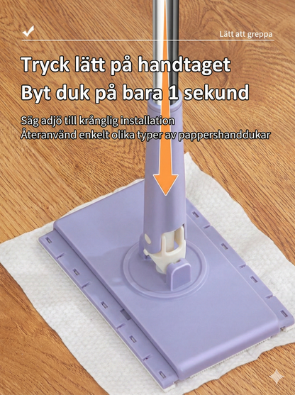 ClipMop™ Golvmopp med Klämfäste – Våt & Torr Städning – Slipp blöta händer (Hands-free)
