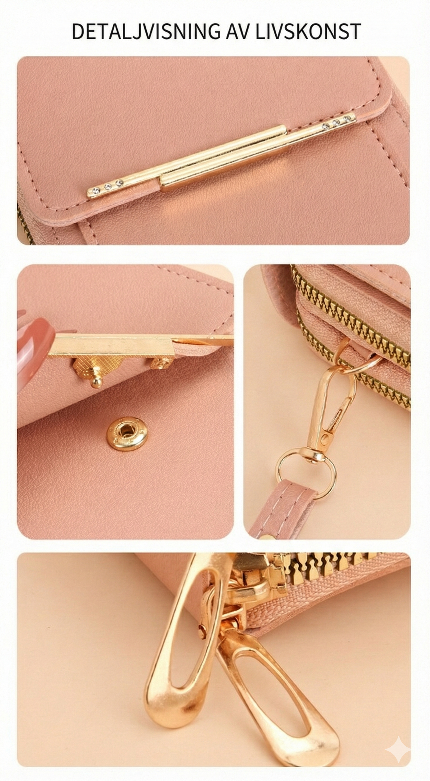 Trendig Axelremsväska för Mobil (Touchskärm) – Med Plats för Kort & Sedlar