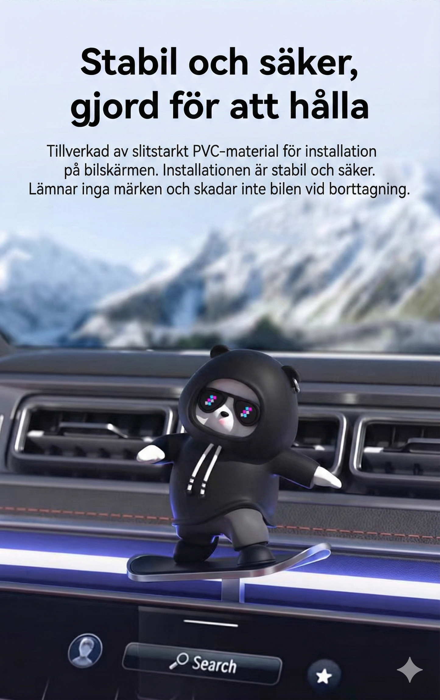 Gungande Nalle på Skateboard – Den perfekta presenten till bilägaren