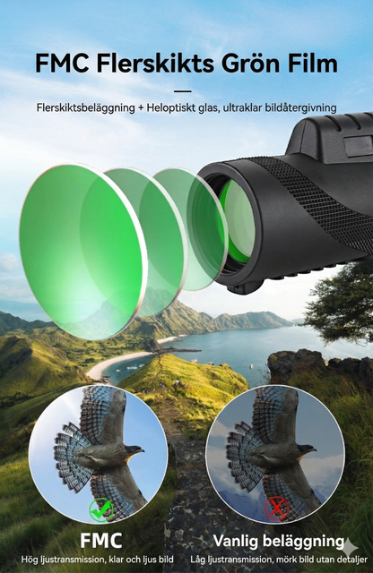 HD Monokikare med mobilhållare – 40x60 Zoom för fågelskådning & jakt