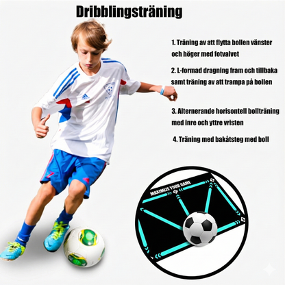 Fotbollsmatta för Teknik & Dribbling – Halksäker Träningsmatta (Tyst)