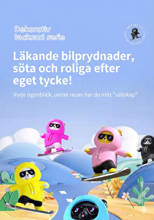 Gungande Nalle på Skateboard – Den perfekta presenten till bilägaren