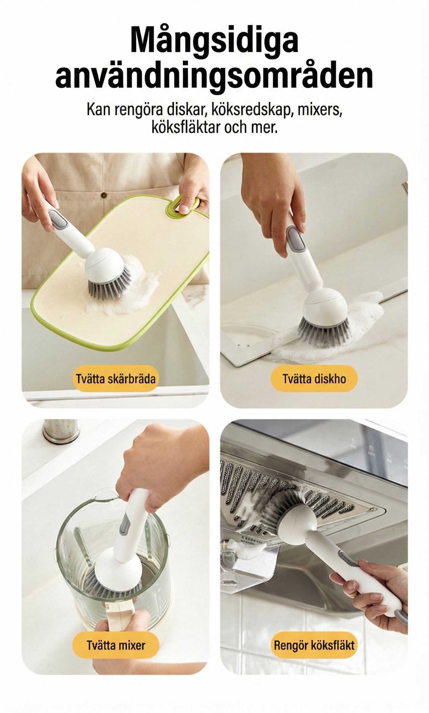 Diskborste med diskmedelsbehållare