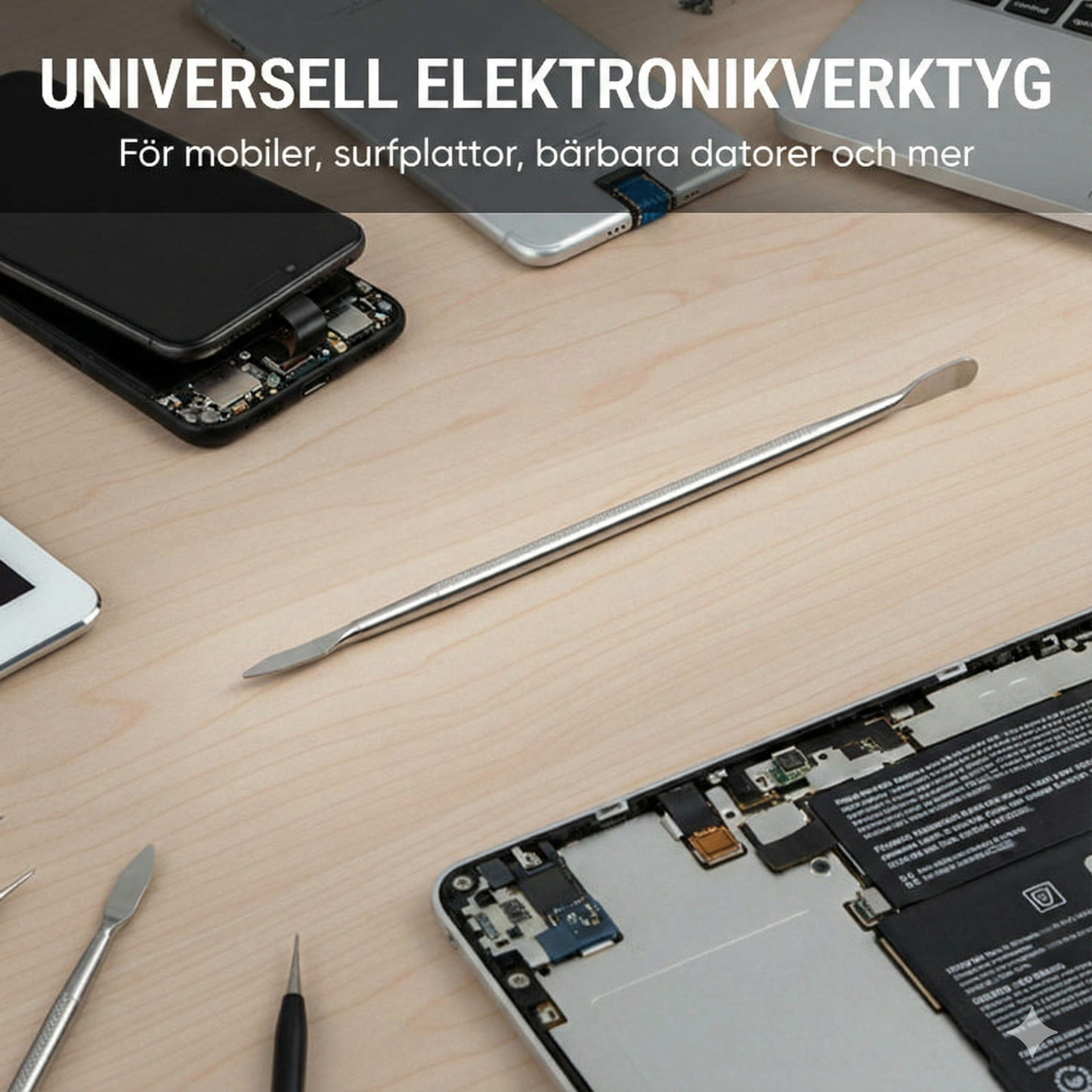 3-i-1 verktygssats för öppning av elektronik och bändjärn