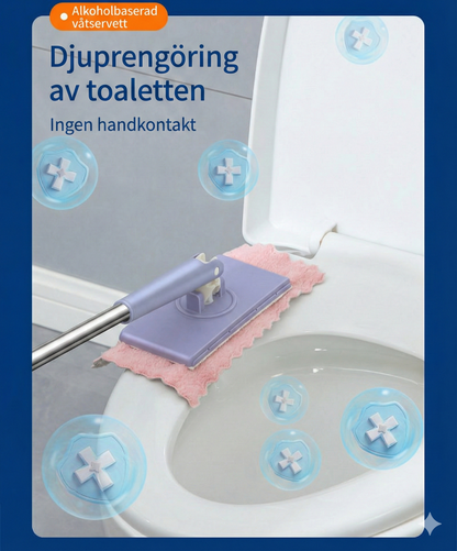 ClipMop™ Golvmopp med Klämfäste – Våt & Torr Städning – Slipp blöta händer (Hands-free)