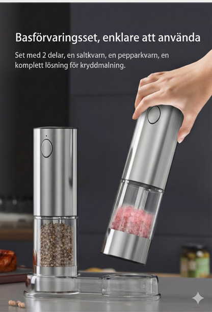 Elektrisk Salt- och Pepparkvarn – Justerbar Grovlek