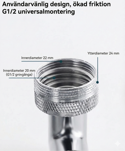 Premium Robotarm i Metall (Full Alloy) – 2 Vattenlägen & 1440° Rotation