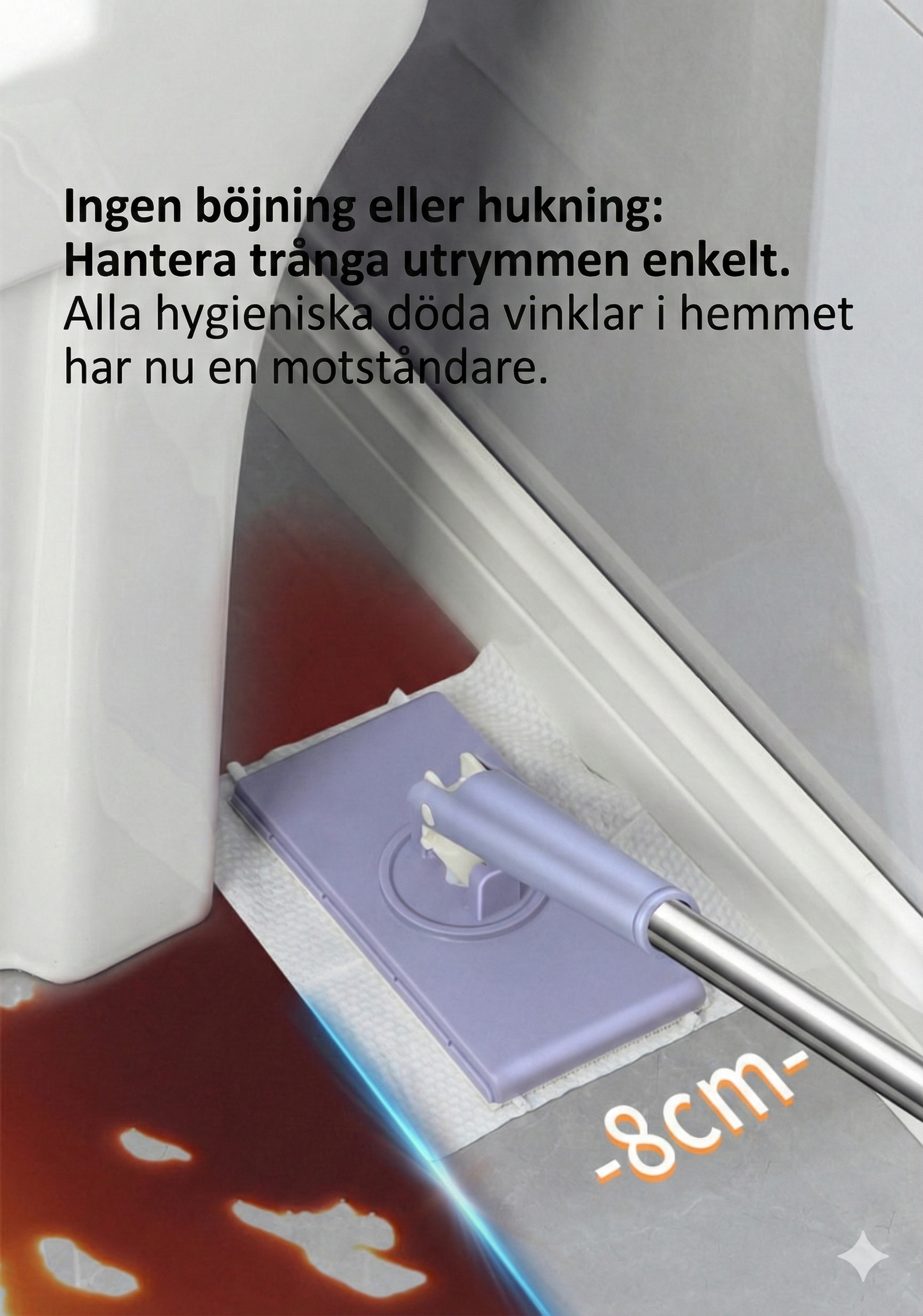 ClipMop™ Golvmopp med Klämfäste – Våt & Torr Städning – Slipp blöta händer (Hands-free)